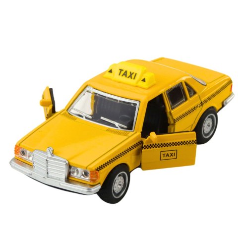 Klasyczny Samochód Taxi Napęd Metalowy Otwierane Drzwi Żółty 1:32