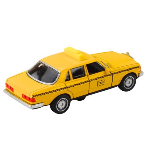 Klasyczny Samochód Taxi Napęd Metalowy Otwierane Drzwi Żółty 1:32