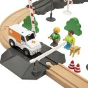 Tooky Toy Drewniana Kolejka Elektryczna Straż Pożarna Efekty Dźwiękowe 70 el.