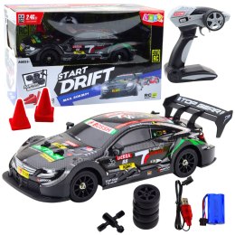 Samochód Wyścigowy Auto Do Driftu RC Czarny Karbon 30km/h 1:16