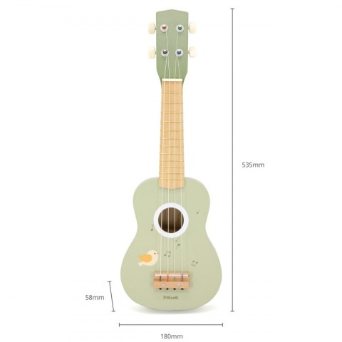 Viga Drewniane Ukulele Gitara Dla Dzieci Zielone Z Nutami 3+